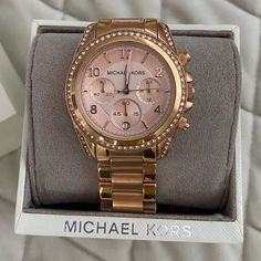 Perfect Condition. Worn Maybe Once. Extra Clasps And Hardware Included. Original Box Included. Ritz Rose Gold-Tone Watch Gold And Silver Watches, Mk Watch Women Rose Gold, Michael Kors Rose Gold Watch, Rose Gold Watches Women Classy, Luxury Watch Women, Michael Kors Watches Women, Michael Kors Watch Women's, Mvmt Watches Women, Mk Watch Women