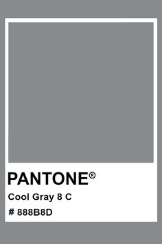 pantone's color gray is shown with the words, cool gray 8 c