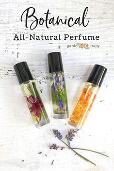 DIY Botanical all-natural perfume with flower petals. Roller bottles are popular in aromatherapy as a way to apply herbal benefits for a variety of different moods and ailments. Roller bottles can also make beautiful homemade perfume bottles. By replacing lab-created fragrances with naturally occurring essential oils you’ll not only smell good but you’ll feel pretty good too. Add fresh or dried flowers to make these extra pretty! #gardentherapy #plantbasedbeauty #essentailoils #rollerball Homemade Perfume, Botanical Perfume, Perfume Recipes, Diy Essentials, Diy Perfume, Beautiful Perfume Bottle, Natural Perfume, Essential Oil Perfume, Diy Essential Oils