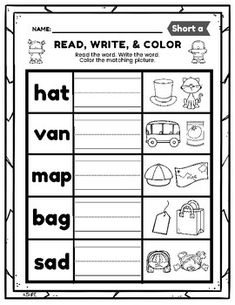 the worksheet for reading and writing with pictures to help students learn how to read