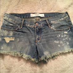 Abercrombie And Fitch Distressed Blue Jean Shorts Size 2 New Expensive Wishlist, Obx Vibes, Camo Jeans, Distressed Jean Shorts, Blue Jean Shorts, Summer Fits, Abercrombie And Fitch, Abercrombie & Fitch, Dream Clothes