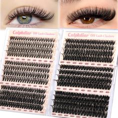 PRICES MAY VARY. 💛Personalized Lashes for Salon Look: Customizable lash clusters is here! Wispy eyelash clusters provide you with six styles and four lengths (30+40+50+60+80+100D, 10-16mm), allowing you to customize according to your needs, achieving the same eyelash effect as the salon. 💛Seductive Individual lashes: D Curl cluster lashes help you easily create a charming big eye makeup look. The proper curl of eyelash extension can effectively enhance the overall look, creating a stunning eff Natural Lash Clusters, How To Put On Cluster Eyelashes, Cluster Eyelashes How To Apply, Applying Cluster Lashes, Best Lash Clusters On Amazon, B&q Lash Clusters, Big Eyes Makeup, Contouring Techniques, Cluster Eyelash Extensions