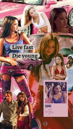 an advertisement for suki's movie, live fast die young