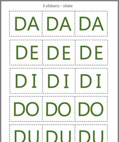 the spanish alphabet is shown in green and white, with dots on each letter to make it