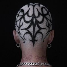 Buzzcut Colored Hair Design, Halloween Buzzed Hair, Buzz Cut Color Designs, Spiderweb Buzzcut, Buzz Hair Design, Buzz Cut Colored Hair, Buzzed Hair Dye Designs, Buzz Cut Dyed, Buzzcut Designs