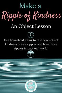 a book cover with the words make a ripple of kindness an object lesson on how to use