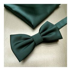 Kid's pre-tied bow tie  Bow size is about: 4" wide by 2" tall Bow tie is adjustable Pre-tied style Bow tie strap can be extended for neck sizes 10.5" to 17" inches. Pocket Square is aprox. 10" x 10" Actual color may differ from the computer monitor display. Classic Detachable Bow Tie For Groom, Solid Black Bow Tie For Black Tie Events, Classic Detachable Bow For Groom, Satin Bow Ties For Wedding, Classic Suit And Tie Accessories For Groom, Classic Green Suit And Tie Accessories With Satin Bow, Gift Fitted Bow Tie With Detachable Bow, Decorative Bow Tie For Wedding, Standard Tie With Butterfly Knot For Black Tie Events