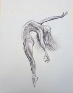 a drawing of a woman in the air with her arms spread out and legs bent