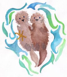 an image of two otters hugging each other on the cover of a children's book