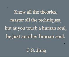 a quote from c g jung on the topic of science and human development, with an image of a man's face