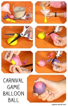 the instructions for how to make carnival game balloon ball