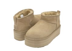 All Auction Items Are 100 % Authentic Australia UGG Products And Were Purchased From Official UGG Retail Store or warehouse. UGG Ultra Mini Platform Women Boots: Suede upper Overlock stitch detailing on seams, Rear pull tab 17mm UGGplush 80% upcycled wool, 20% lyocell lining or 17mm UGGplush 60% upcycled wool, 40% lyocell lining 17mm UGGplush 80% upcycled wool, 20% lyocell sockliner or 17mm UGGplush 60% upcycled wool, 40% lyocell sockliner EVA midsole Treadlite by UGG outsole for comfort or SugarSole™ EVA outsole Recycled polyester binding 5" shaft height 2" platform height Leather heel label with embossed UGG logo All shoes is sold as clearance price and can have light red mark on the shoes' tag. It is to preventing item return in the store and cash out for full price. The red mark does n Ugg Ultra Mini Platform, Ugg Ultra Mini, Overlock Stitch, Red Marks, Boots Suede, Inspo Board, Auction Items, Women Boots, Mustard Seed