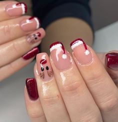 #BEAUTY, #RELATIONSHIPS #Fashion #Animals #Outfits #Winter Outfits #Animals Reindeer And Snowflake Nails, Clear Nails With Christmas Designs, Christmas Nail Designs Rudolph, Christmas Nails Rain Deer Simple, Small Nails Christmas, Short Coffin Shape Nails Christmas, Christmas Nails Real Nails, Christmas Nail Ideas Holiday French Tips, Pink Snowflake Nails Short