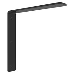 a black metal shelf bracket on a white background with clipping area for text or image