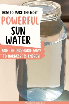 Unlock the power of sun water with our easy DIY guide on how to make sun water! Explore step-by-step instructions to create this ancient elixir, infused with the energy of the sun. From choosing the right container to harnessing sunlight's healing properties, discover how to make the most powerful sun water and the best ways to incorporate it into your daily wellness routine. Elevate your spiritual practice and embrace the rejuvenating energy of the sun when you discover how to make sun water! Goddess Magick, Aromatherapy Recipes, Improve Nutrition, Spiritual Things, Wiccan Magic, Witch Spirituality