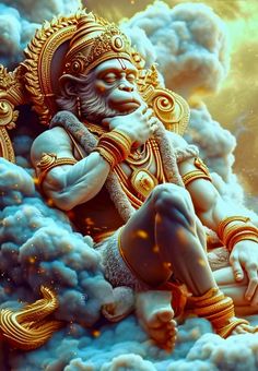 an image of a god sitting in the clouds