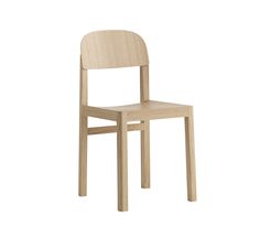 a wooden chair on a white background with the seat up and one side facing forward