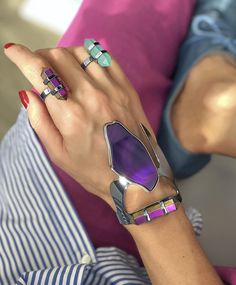 Brickell Miami, Raw Gemstone Ring, Miami Fashion, Agate Jewelry, Raw Gemstones, Bracelet Stack, Crystal Bracelets, Bracelet Designs