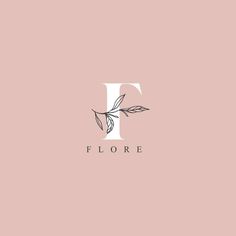 the letter f is made up of leaves and letters that spell it's floral