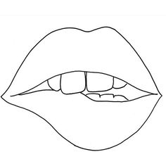 the outline of a female mouth with long, thin lips and tongue lines on it