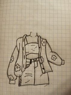 a drawing of a jacket with buttons on it