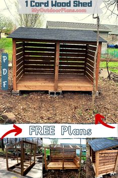 the instructions for how to build an outdoor wood shed with free plans and step - by - step instructions