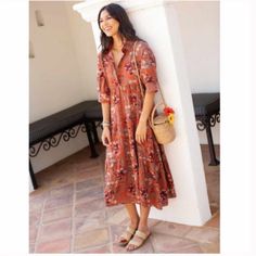 Beautiful Dress! Sold Out On Natural Life’s Website. Dress Orange, Natural Life, Tropical Floral, Beautiful Dress, Orange Red, Color Orange, Beautiful Dresses, Midi Dress, Dress Es