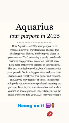 an ad for the aquarius website