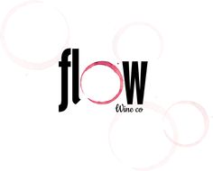 the logo for flow wine co is shown in black and red letters on a white background