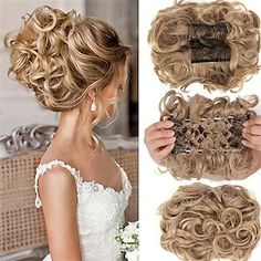 Synthetic Messy Curly Chignon With Rubber Band Hair Bun Two Plastic Comb Clip In Updo Cover Hair Ponytail For Women 25 Color 2024 - $9.99 Messy Chignon, Dunner Wordend Haar, Big Bun Hair, Chignon Hair, Hair Accessories Set, Fake Hair, Hair Setting, Hair Updo, Hair Bun