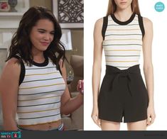 Alexa And Kate Outfits, Alexa Mendoza Outfits, Alexa And Katie Outfits, Sleeveless Top Outfit, Tv Clothes