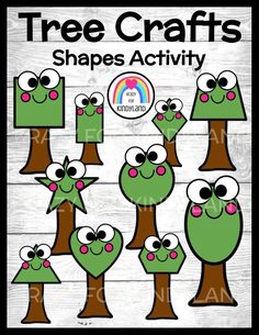 the tree crafts shapes activity for kids to learn how to make them look like they are smiling