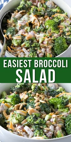 broccoli salad in a bowl Broccoli Salad Recipe Easy, Crunchy Broccoli Salad, Best Broccoli Salad Recipe, Easy Broccoli Salad, Broccoli Bacon, Broccoli Salad Recipe, Fresh Salad Recipes, Best Salad Recipes, Broccoli Recipes