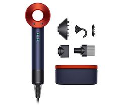 Dyson Supersonic Hair Dryer in Prussian Blue Topaz - QVC.com Supersonic Hair Dryer, Thick Coarse Hair, Dyson Supersonic, Prussian Blue, Wide Tooth Comb, Topaz Color, Defined Curls, Coarse Hair, Heat Damage