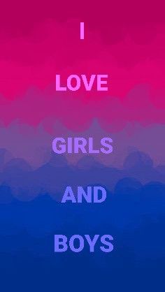 the words i love girls and boys are in front of an abstract background with blue, pink