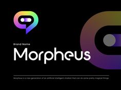 the logo for morphus is shown on a black background with colorful letters and colors