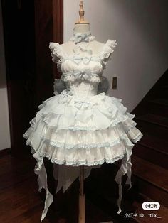 what a cute dress Blue Corset, Corset Waist, Old Fashion Dresses, Tiered Ruffle Skirt, Pretty Prom Dresses