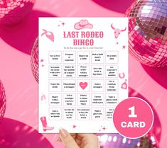 the last rodeo bingo game is being held in front of disco balls