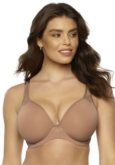 With its sheer insets, plunging neckline, and lightweight cups, this bra offers full coverage support while laying flat underneath any clothing.FABRIC: Cup/Wing: 80% Polyamide, 20% ElastaneSleek plunge neckline enhances curves without compromising coverageConcealed elastic at under band for extra comfortSoft brushed foam contour cups w/ sheer lattice front strapsExtra supportive while maintaining a lighter lookSoft, plush back and shoulder straps that are fully adjustableU shaped back to ensure Goddess Bras, Swim Leggings, High Waisted Swim Bottoms, Clothing Fabric, Blouse Tank Top, High Waisted Swim, New Bra, Amaranth, Plunge Neckline