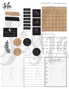 the printable planner stickers are designed with black and white paper