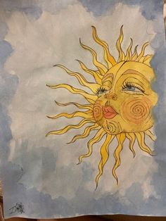 Hippie Sketches, Sunny Painting, Doodles Easy, Sketches Doodles, Arte Peculiar, Hippie Painting, Arte Sketchbook, Arte Inspo