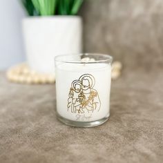 a candle that is sitting on a table