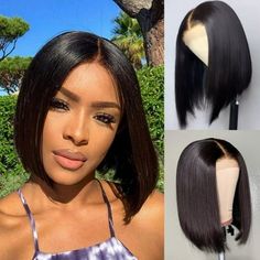 Beauhair bob wigs for black women closure wigs human hair unprocessed Brazilian virgin cheap short natural black pre-plucked. Beauhair is a professional wig factory that has been operating for 25 years and supplies real human hair, unprocessed virgin human hair extensions, bundles, frontals, closures, and other products lace front wig caps. With a tight and neat double weft, these virgin hair extensions do not tangle or shed. They can be curled, straightened, bleached, colored, and styled the wa Bob Wigs For Black Women, Closure Bob, Hair Natural Color, Hair For Black Women, Closure Wigs, Lace Front Wigs Human Hair, Wig Lace, Best Wigs, Wig Caps