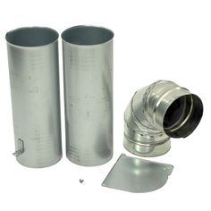 two stainless steel exhaust pipe kits on a white background