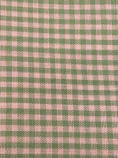 a green and pink checkered fabric