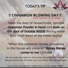 Cinnamon Blowing, First Of The Month Rituals, Smudging Prayer, Sinus Congestion Relief, First Of The Month, Spells For Beginners