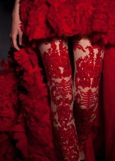 Detail Couture, Woman In Red, Red Tights, Radiant Red, 70s Outfits, Victoria Secrets, Zuhair Murad