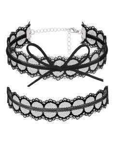 PRICES MAY VARY. Elegance in black aesthetic, this stunning lace choker necklace set has the perfect touch to elevate your dark feminine coquette energy Choker style, set of 2 lace chokers, adjustable fit with lobster clasp and 2" extender Wear a single choker for minimal style or stack layer with other necklaces to bring to a bolder and maximalist look Go-to style jewelries, you can wear it for any occasions as you want from daily basis, everyday fashion, formal meeting, summer vacation to evening event, beach party, rave house techno outfit... Our motto is Confidence - if you have it, you can make anything look good. For that, we are here to bring you lots of happiness, comfort, self-love and just a couple of jewelries. We only believe in craftsmanship with passion for any of our product Black Bow Choker, Dark Coquette Accessories, Coquette Energy, Dark Feminine Coquette, Coquette Old Money Aesthetic, Black Academia, Coquette Old Money, Black Lace Necklace, Money Necklace