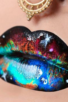 Galaxy Nail Art, Galaxy Makeup, Vintage Makeup