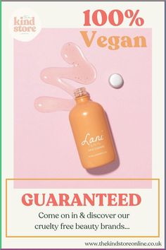 an advertisement for a beauty product with the words, 100 % vegan